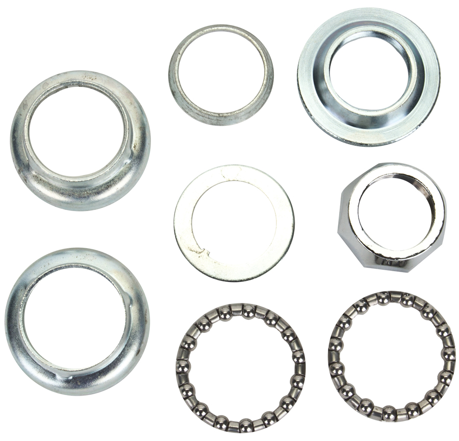 Headset, silver/grey plated. 1"-24T, 30mm Cups. Fits older American Bikes